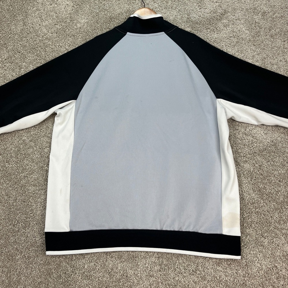 Nike Jacket Mens XL Black Gray White Colorblock Full Zip Track Sportswear STAIN - Picture 4 of 15